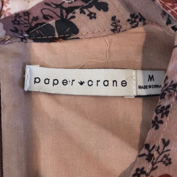 Paper Crane Choker Double Tie Sleeve Blouse Medium - Picture 3 of 8